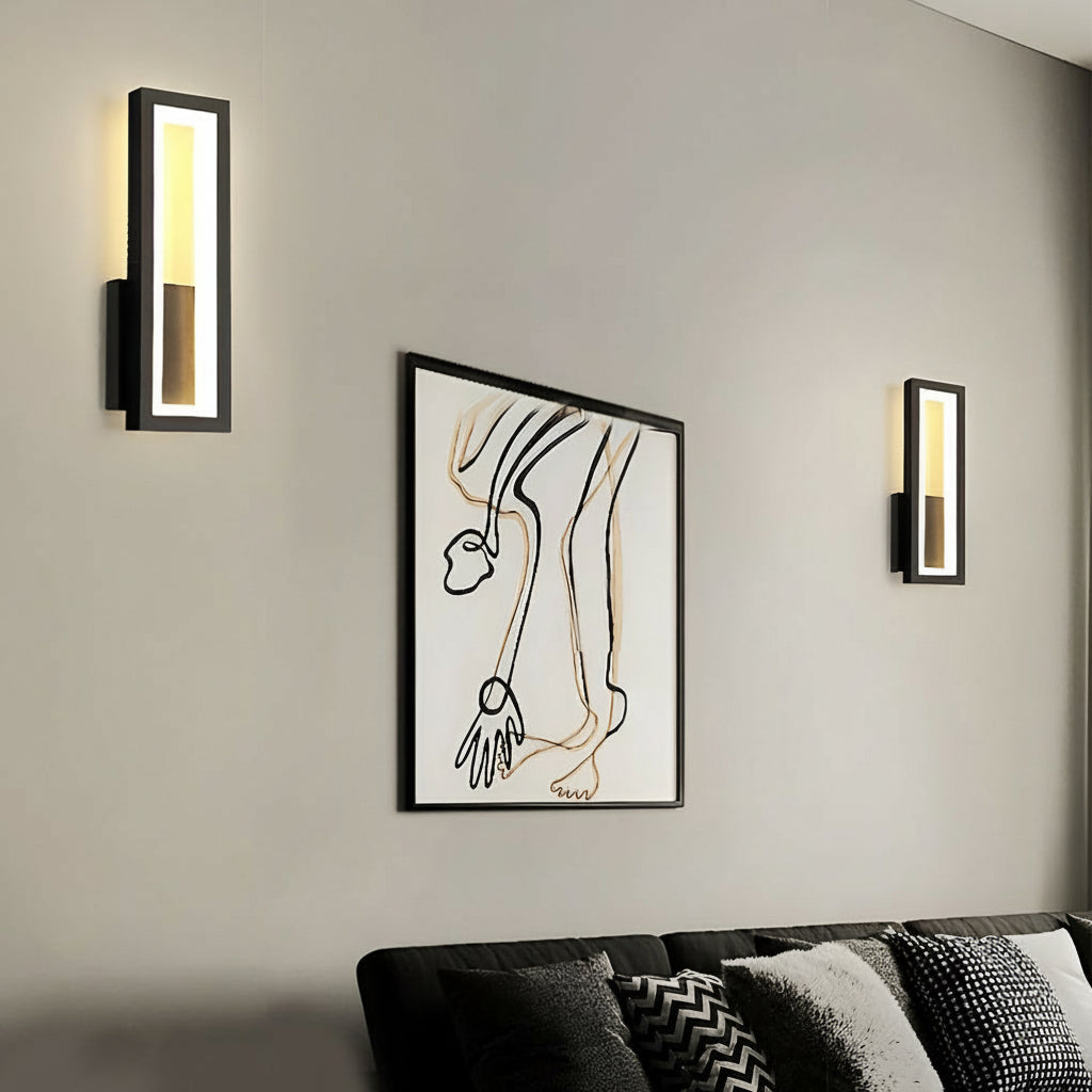 Modern Linear LED Wall Sconce – Minimalist Iron & Acrylic Rectangular Wall Light | Kalsten