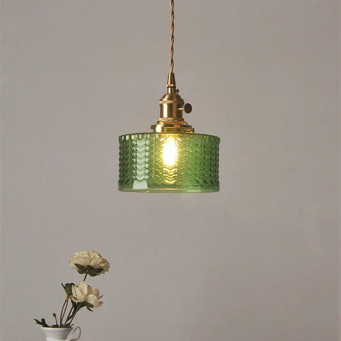 Vintage Stunning Cylinder Glass Pendant Light | Kalsten