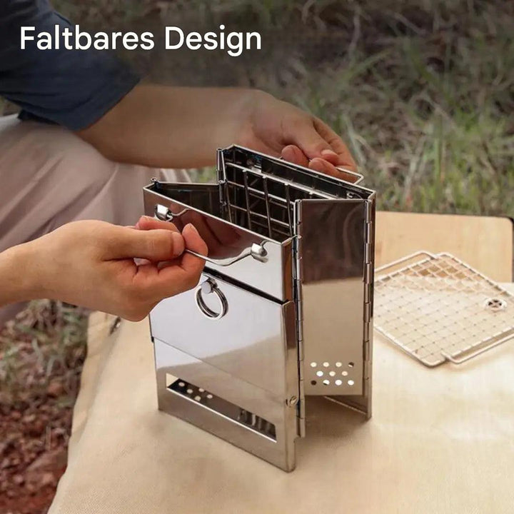 VuurKracht Compact – Foldable Stainless Steel Wood Stove for Outdoor Activities | Kalsten