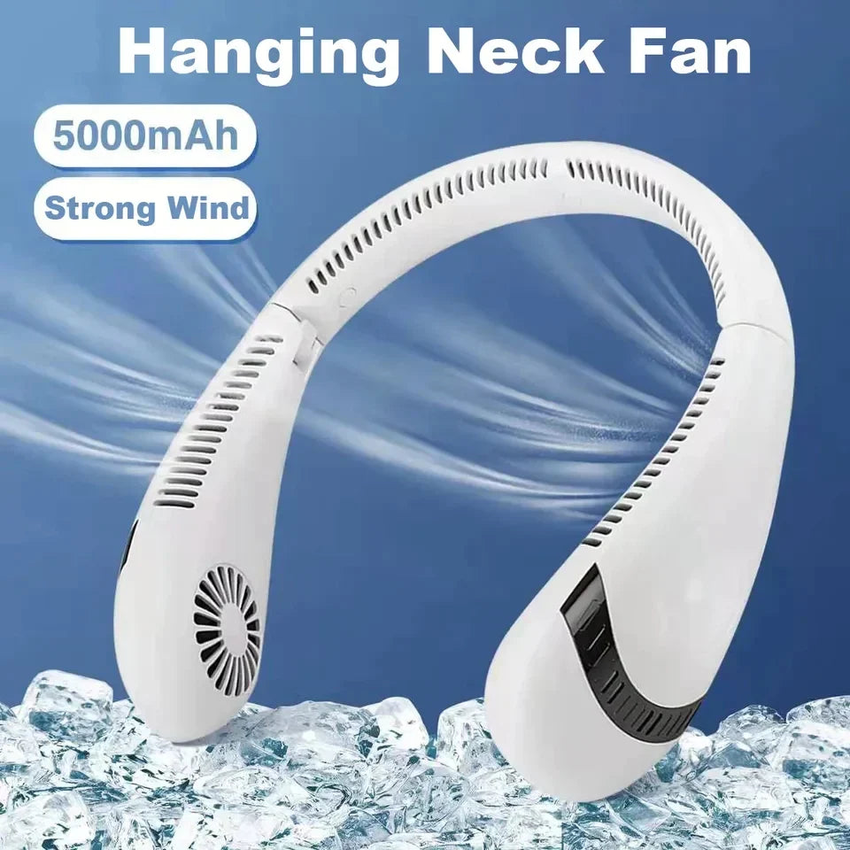 Bladeless Neck Fan, 360° Cooling Neck Fan 3 Speeds Hanging Neck Fan, Skanto