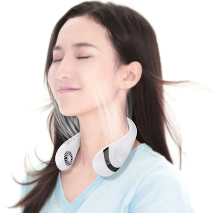 Bladeless Neck Fan, 360° Cooling Neck Fan 3 Speeds Hanging Neck Fan, Skanto