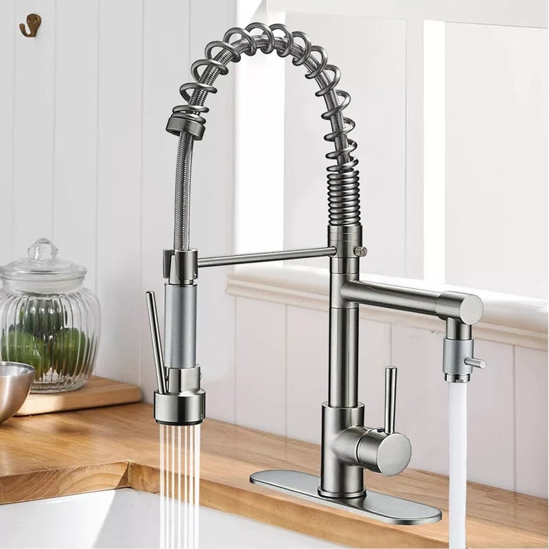 Kalsten | 360° Stainless Steel Kitchen Faucet with Pull-Down Spring Spout