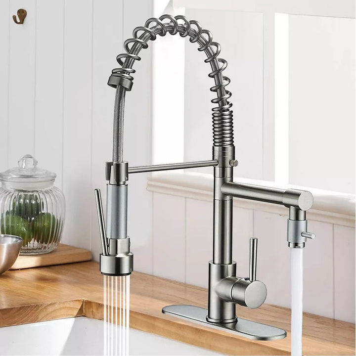 Kalsten | 360° Stainless Steel Kitchen Faucet with Pull-Down Spring Spout