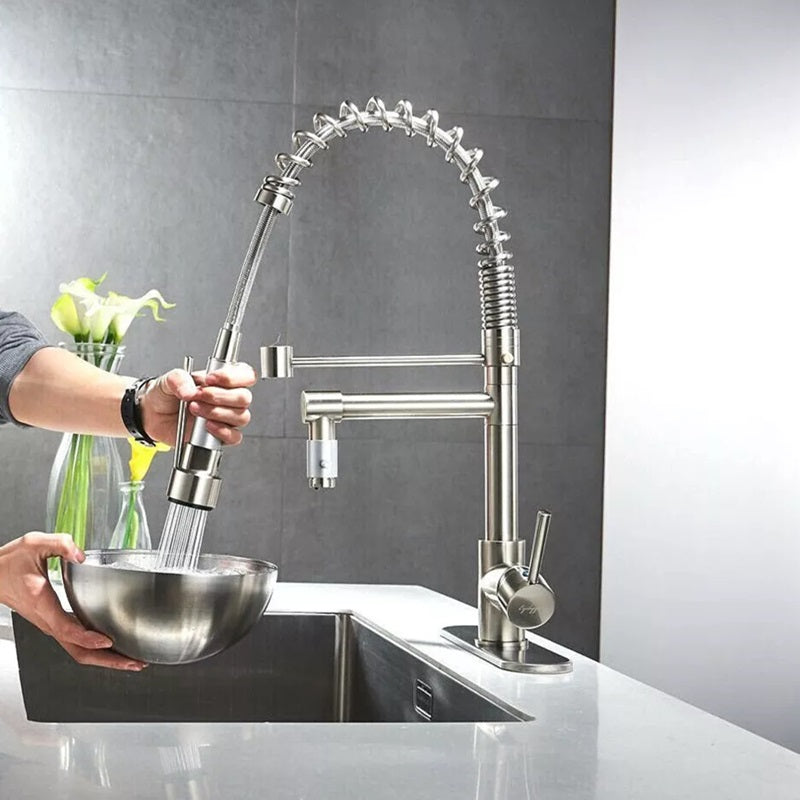 Kalsten | 360° Stainless Steel Kitchen Faucet with Pull-Down Spring Spout