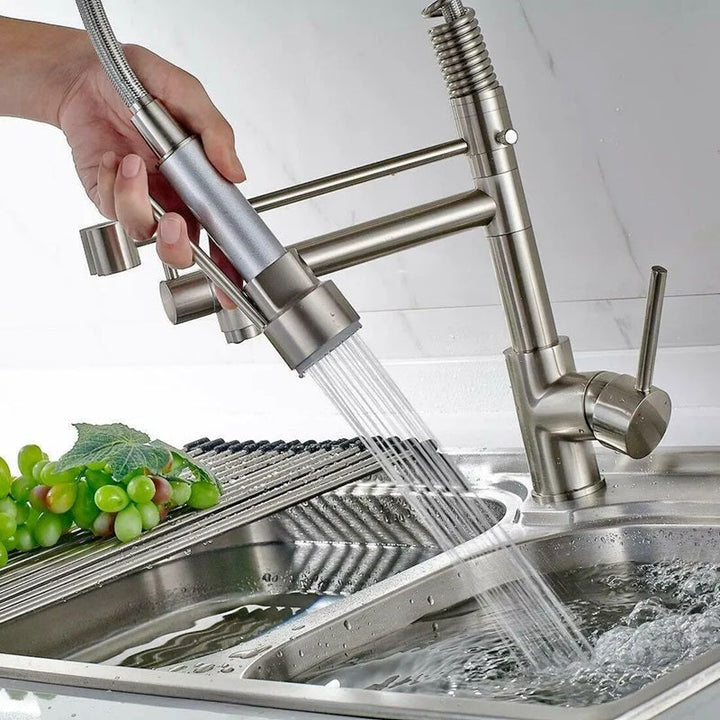Kalsten | 360° Stainless Steel Kitchen Faucet with Pull-Down Spring Spout