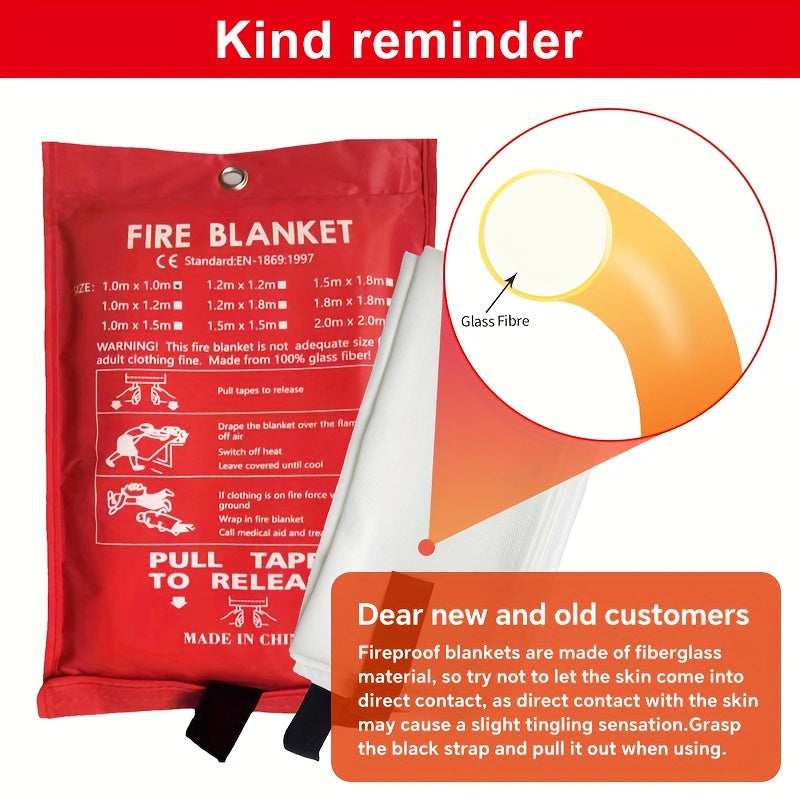 Fireproof Fiberglass Fire Blanket – Compact Safety Blanket for Home, Kitchen and Car | Kalsten