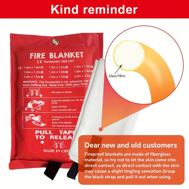 Fireproof Fiberglass Fire Blanket – Compact Safety Blanket for Home, Kitchen and Car | Kalsten
