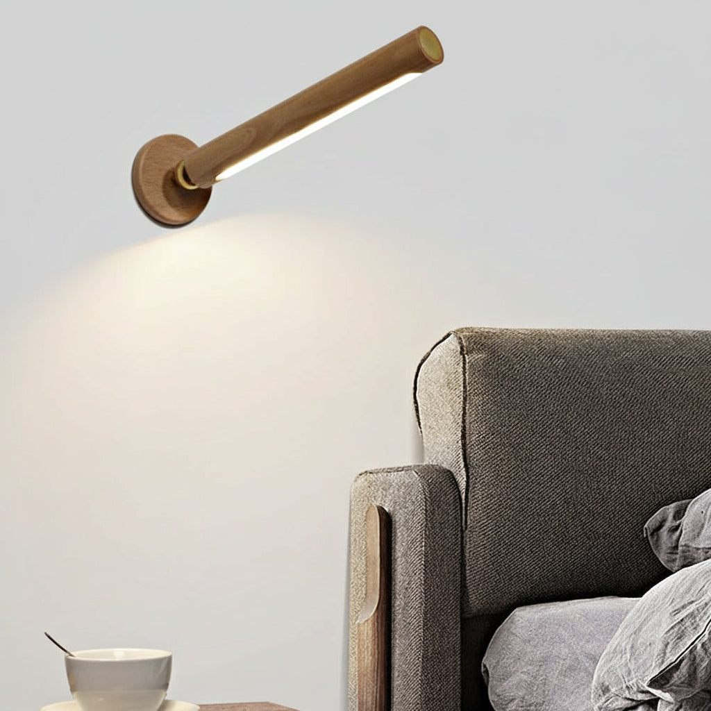 LED Night Light Wall Sconce – 360° Rotating Wooden Magnetic USB Rechargeable (21cm / 8.3in) | Kalsten