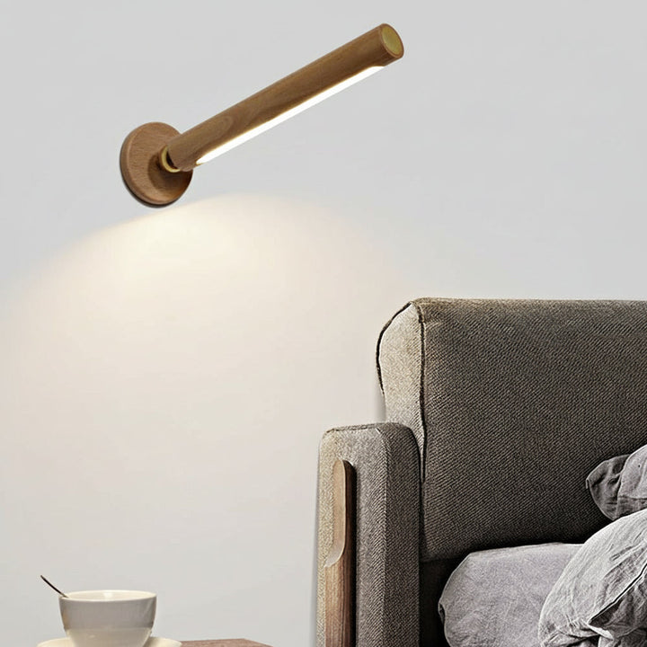 LED Night Light Wall Sconce – 360° Rotating Wooden Magnetic USB Rechargeable (21cm / 8.3in) | Kalsten
