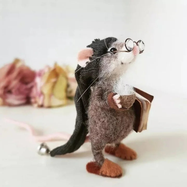 Kalsten | Handmade felt mouse | Christmas decoration & gift idea | Needle felted from wool & fabric | Sustainable