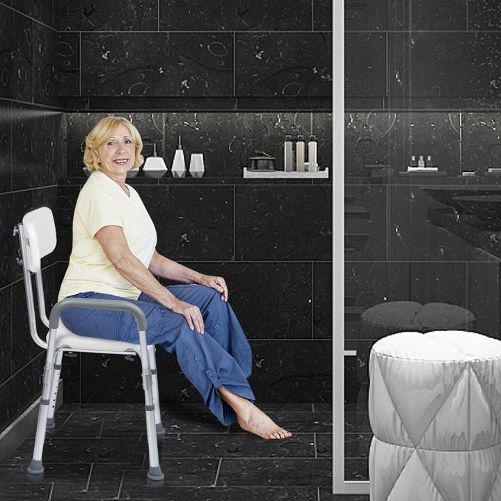 Shower stool height adjustable bath stool with backrest | Kalsten
