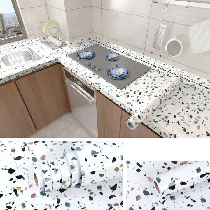 MarbraGuard – Self-adhesive oil-resistant kitchen film Kalsten
