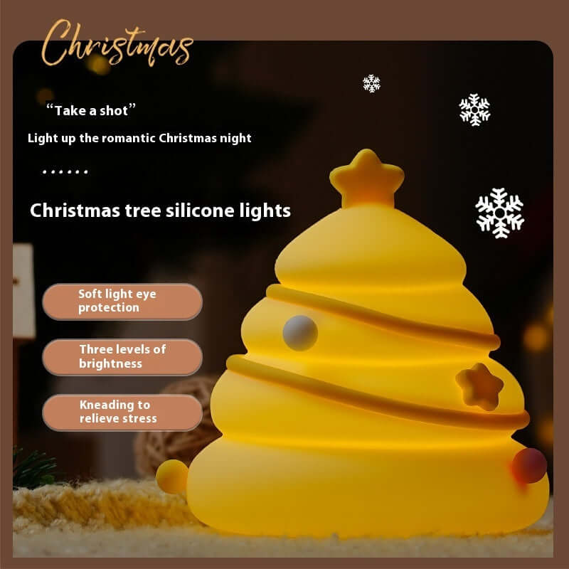 Christmas Tree Silicone Night Lights USB Rechargeable Eye Protection Table Lamp Cute Cartoon Kid Birthday Gifts Atmosphere Decor | Kalsten