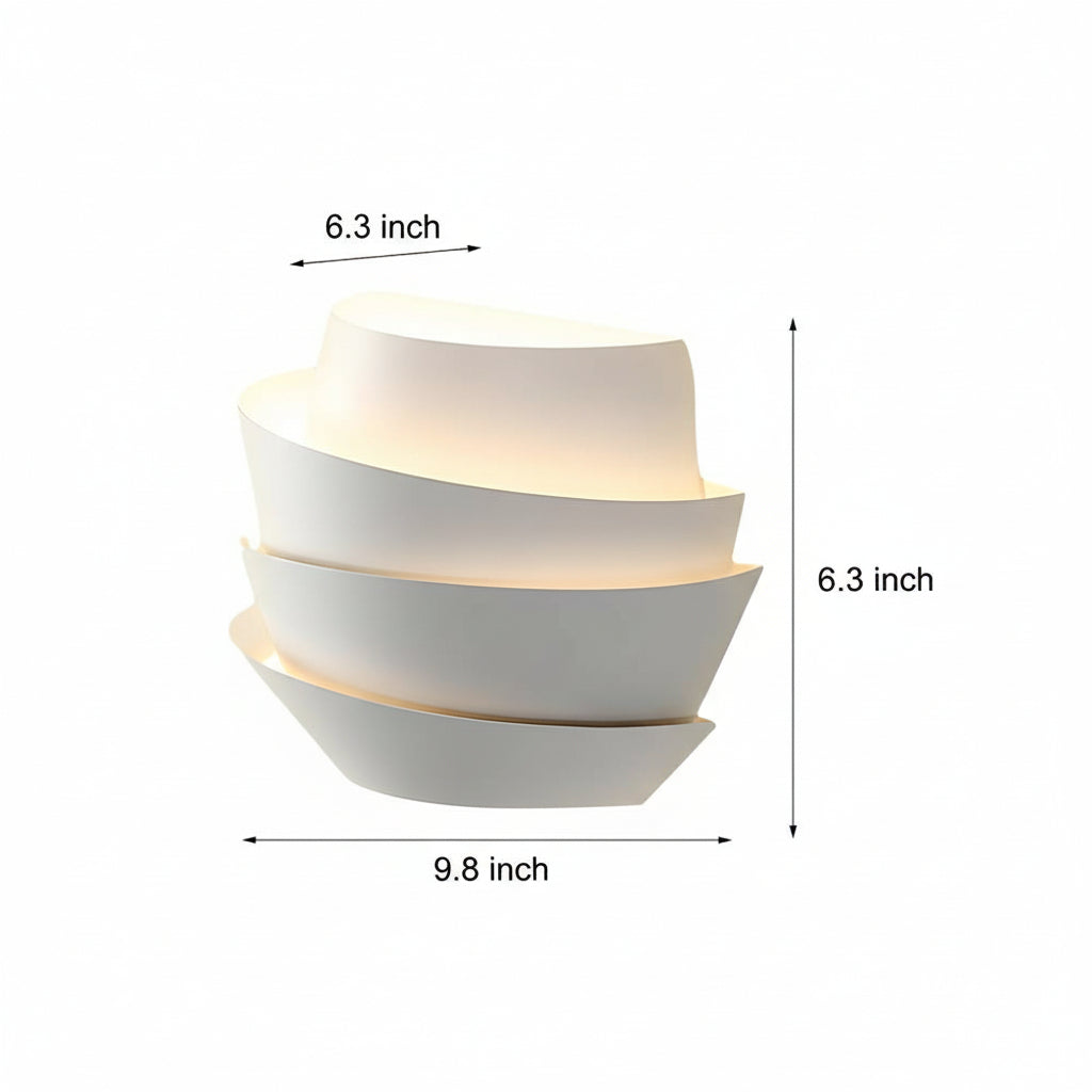 Modern White Layered Wall Sconce – Half-Cylinder Iron 2-Light (G9 & 10x30cm) | Kalsten