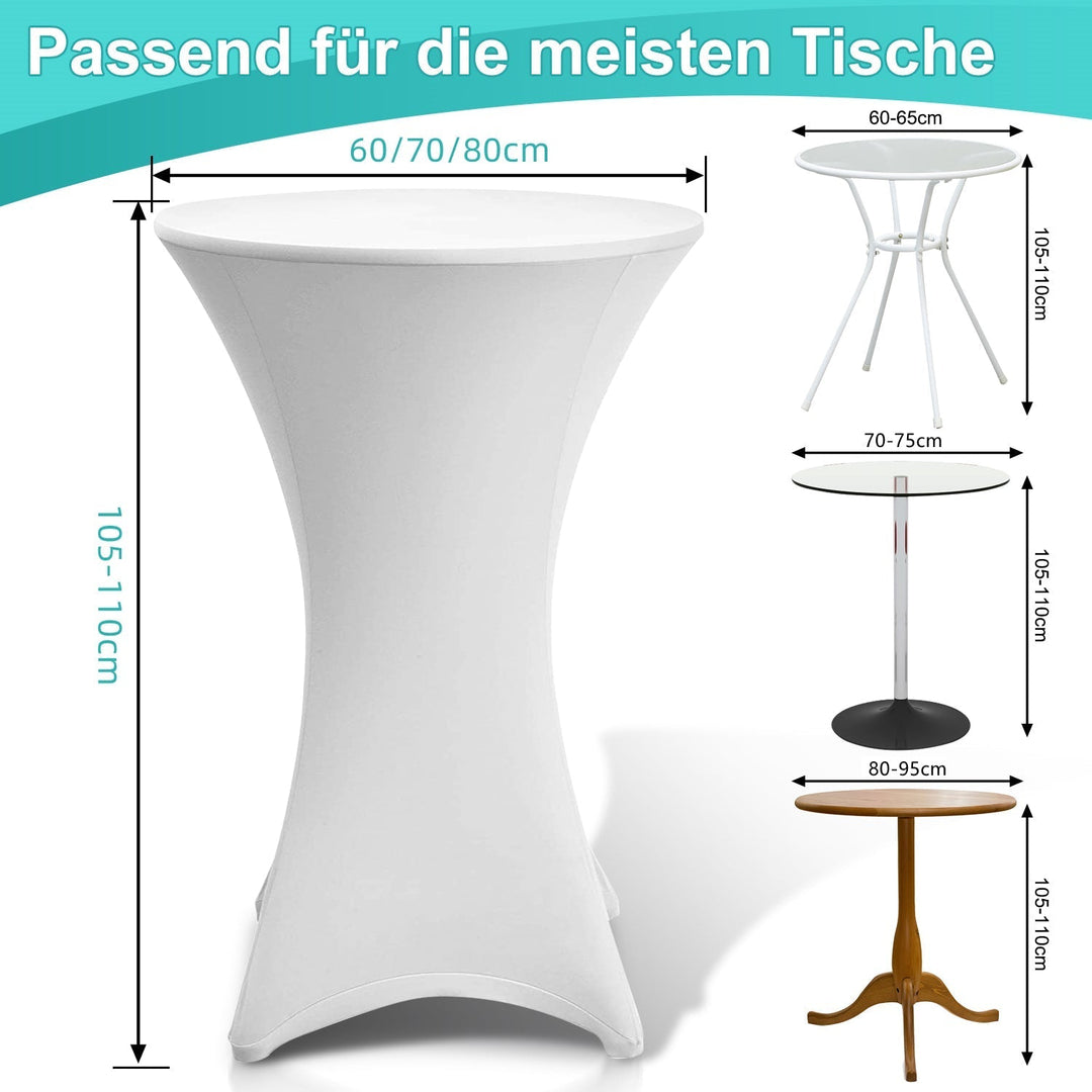 Stretch Table Cover Round Bar Table Cover White | Kalsten