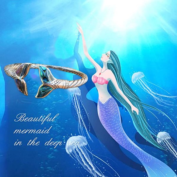 Kalsten | Abalone Shell Mermaid Tail SS Bangle Bracelet