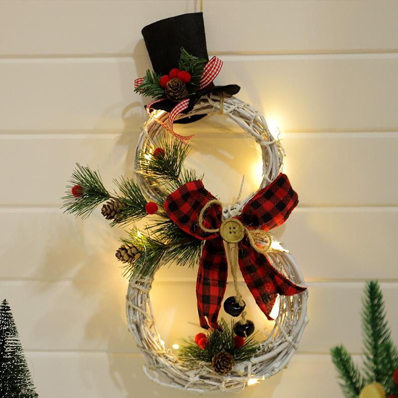 Kalsten | Christmas Wreath Rustic Snowman LED Decoration