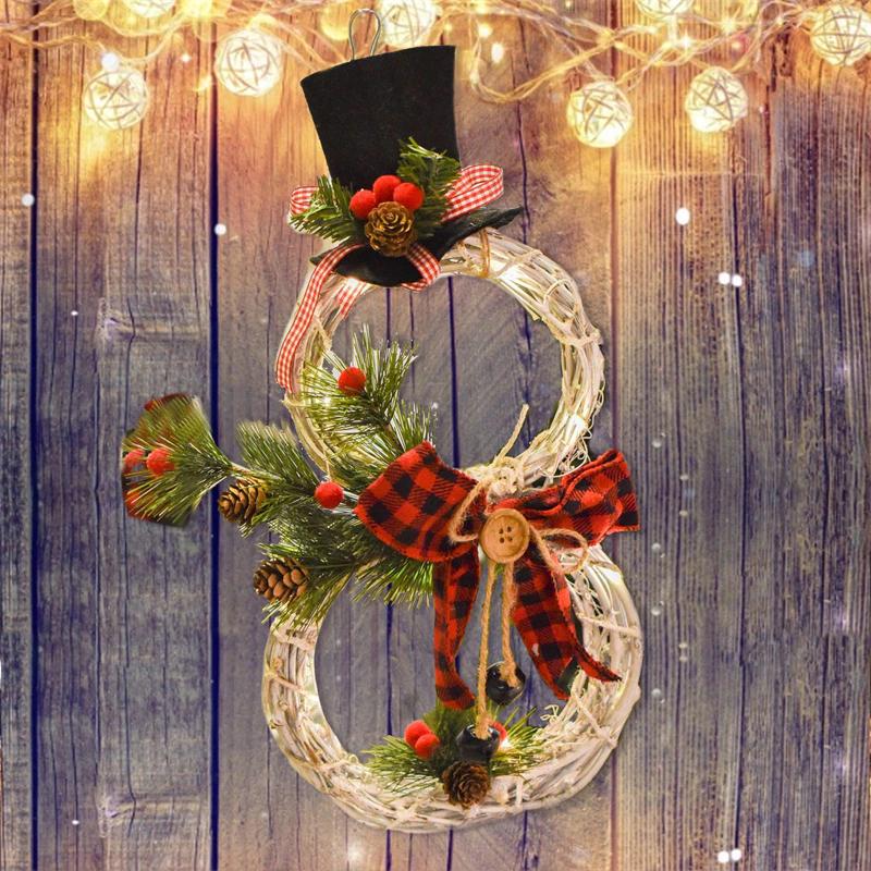 Kalsten | Christmas Wreath Rustic Snowman LED Decoration