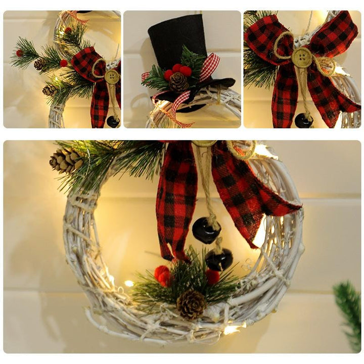 Kalsten | Christmas Wreath Rustic Snowman LED Decoration