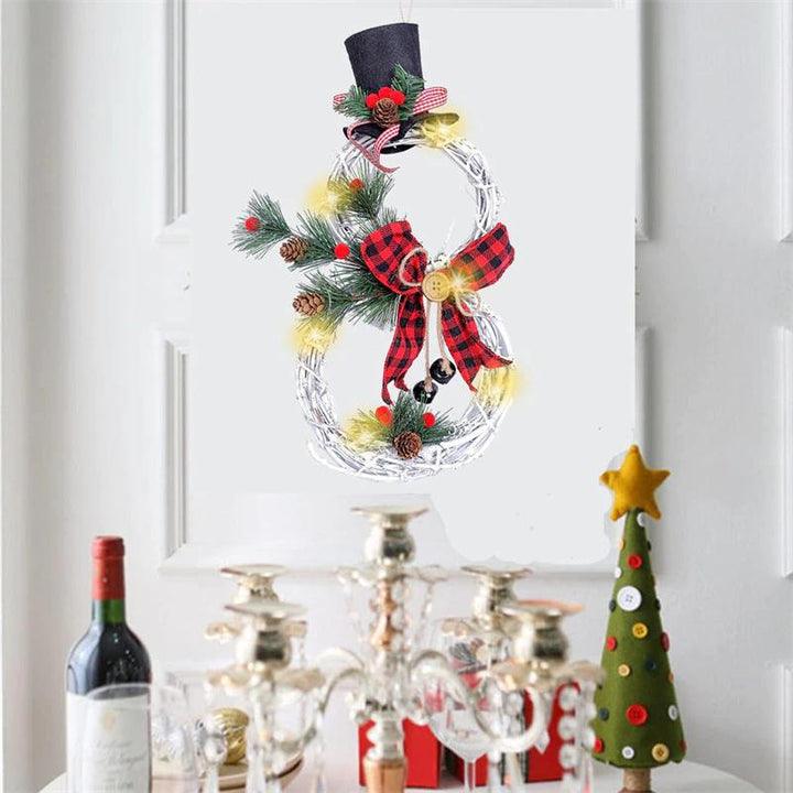 Kalsten | Christmas Wreath Rustic Snowman LED Decoration