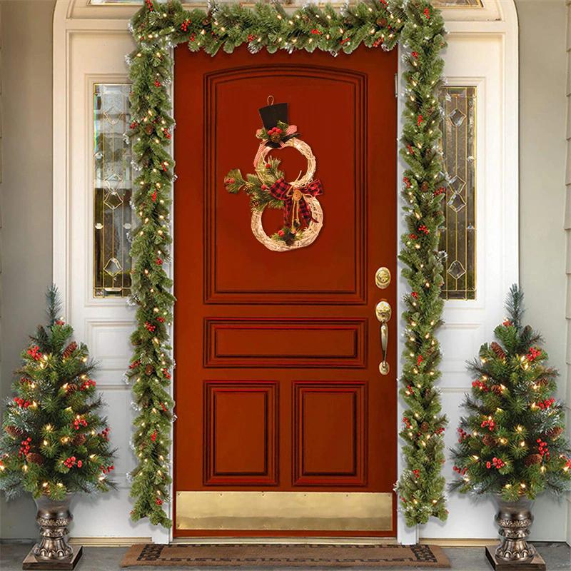 Kalsten | Christmas Wreath Rustic Snowman LED Decoration