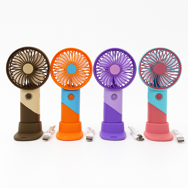 ColorTwist™ Mini Fan – 3-Speed Rechargeable Handheld Fan | Kalsten