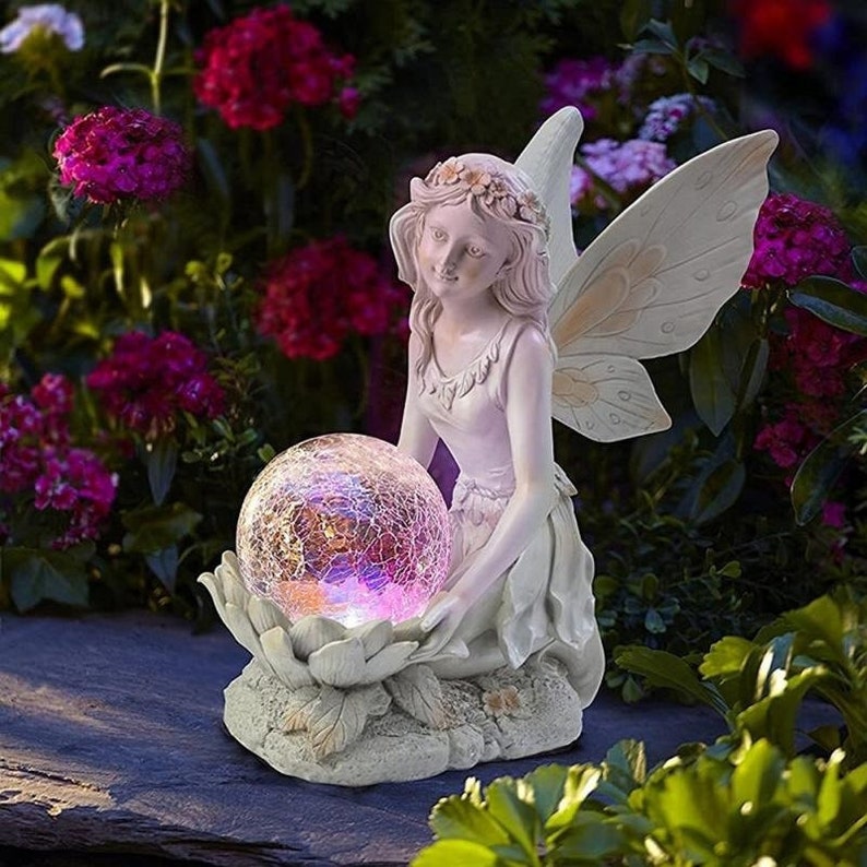 BowLift | Home garden solar energy decoration Fairy Statue