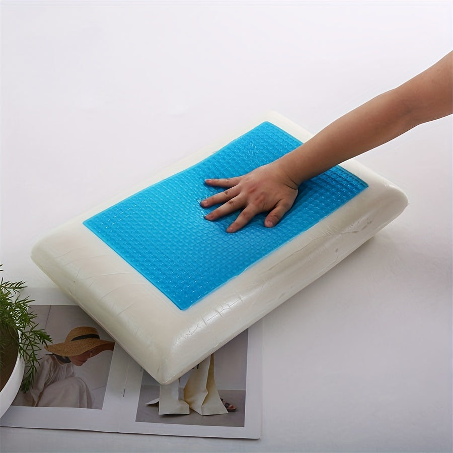 1pc Ergonomic Memory Foam Pillow with Breathable Mesh and Cooling Gel Core - Supports Neck and Back for Comfortable Sleep | Kalsten