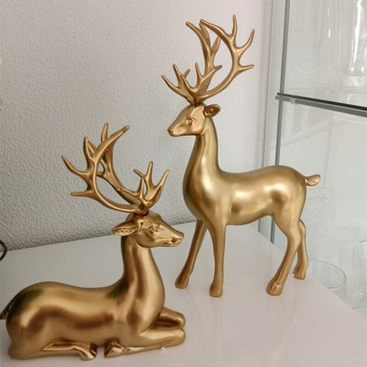Kalsten | Golden Couple Deer Figurines