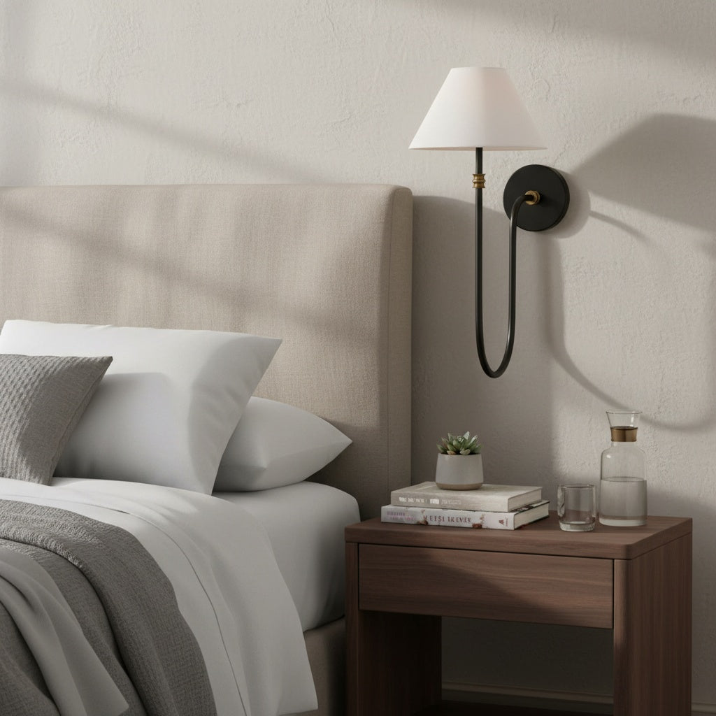 Freyza | Verge Fabric 1 Head Wall Light | Kalsten