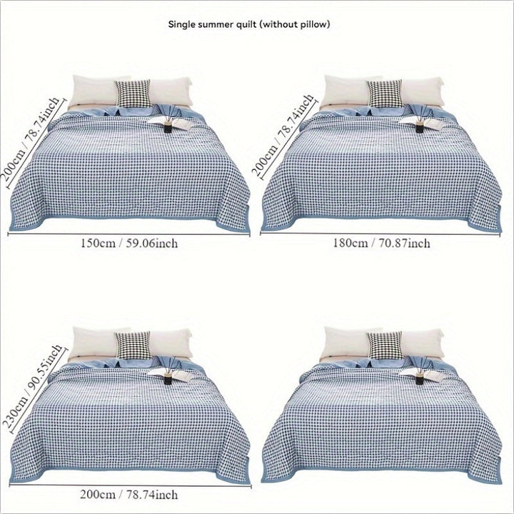 Elegant Preppy Plaid Summer Blanket for Cool Nights | Kalsten