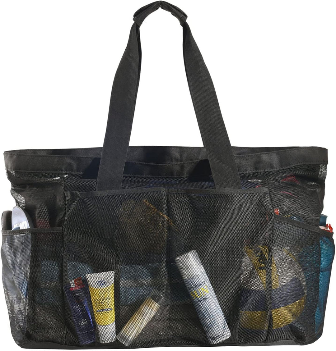 Extra-Large Mesh Beach Tote with Zipper – Sandproof Carryall | Kalsten