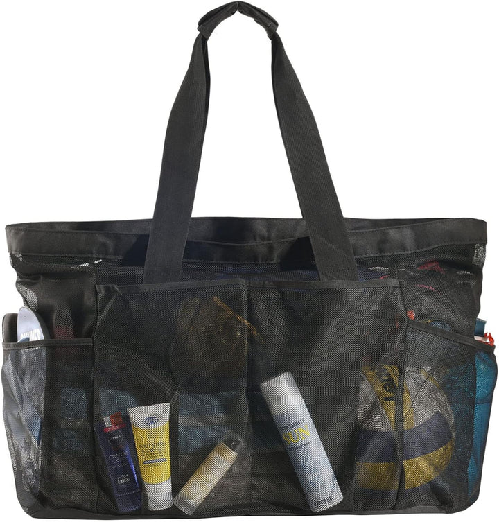 Extra-Large Mesh Beach Tote with Zipper – Sandproof Carryall | Kalsten