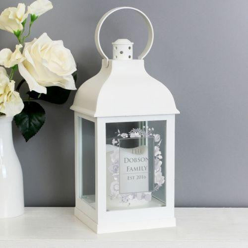 Personalized white LED lantern | Kalsten