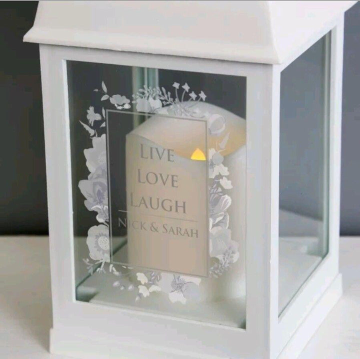 Personalized white LED lantern | Kalsten