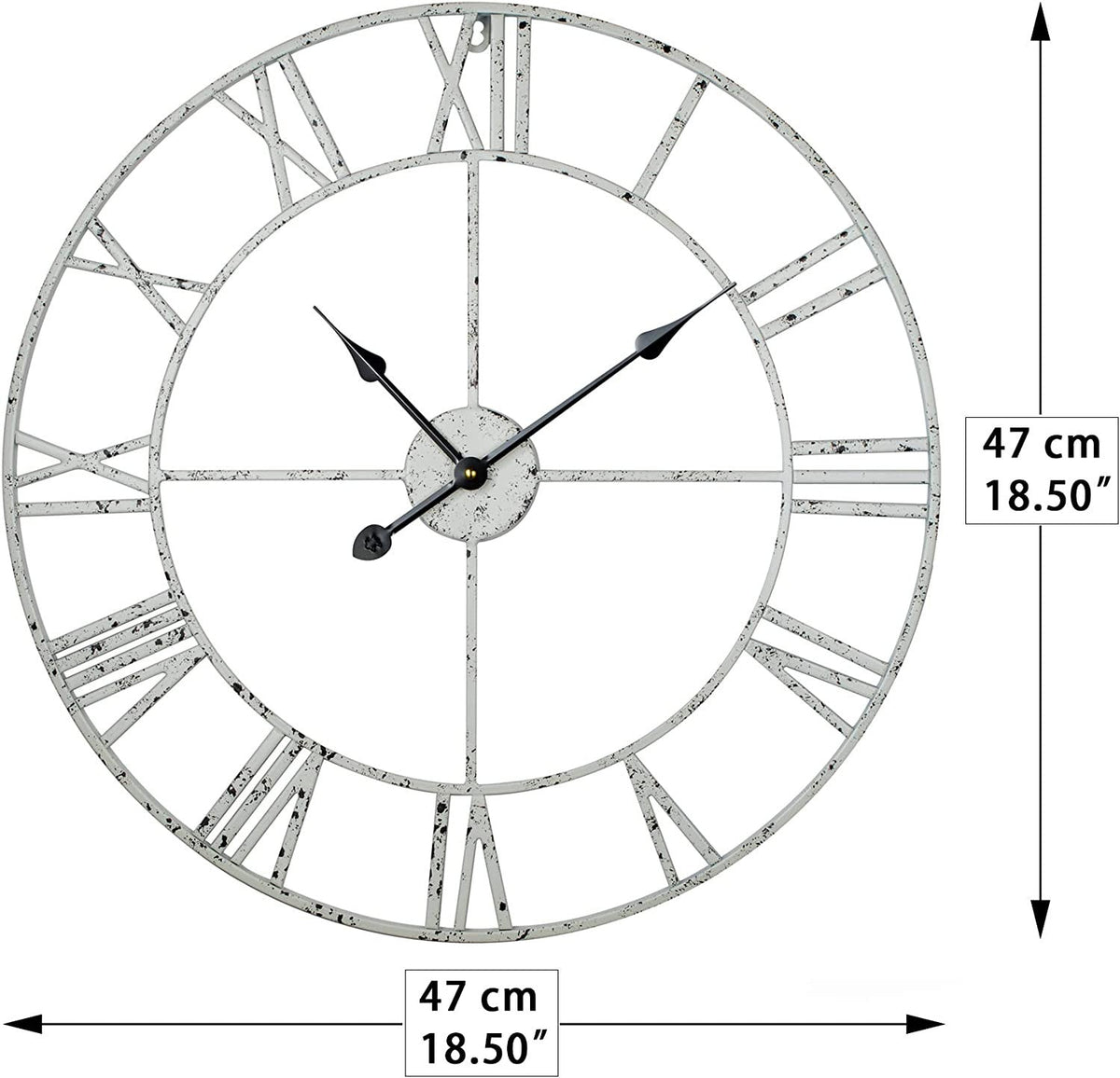 Rustic White Metal Clock
