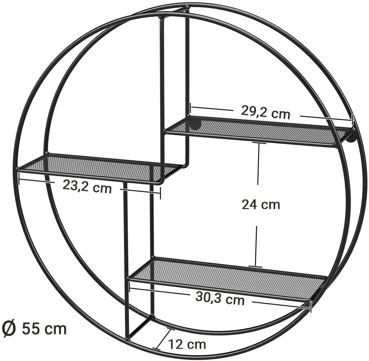 BowLift | Floating Round Metal Wall Shelf