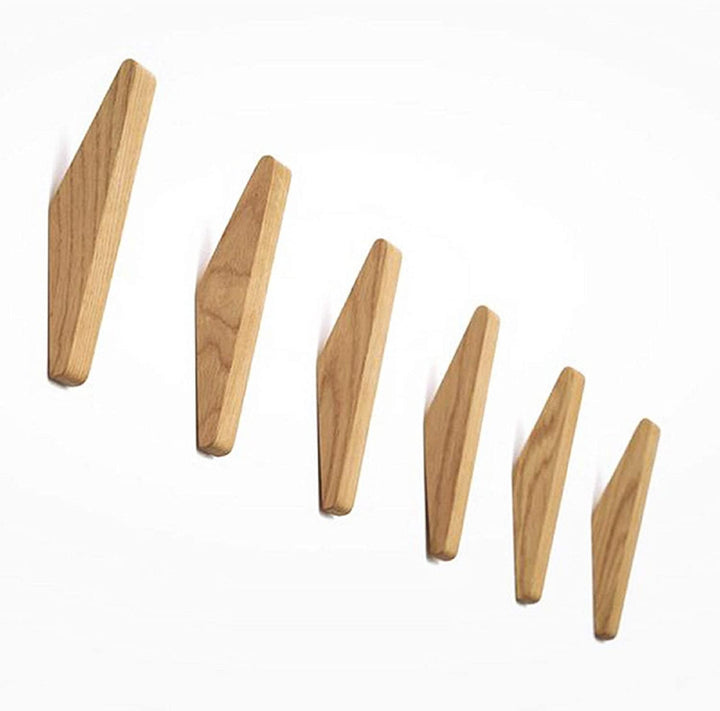 Scandinavian Wooden Coat Hooks – 6 Pack