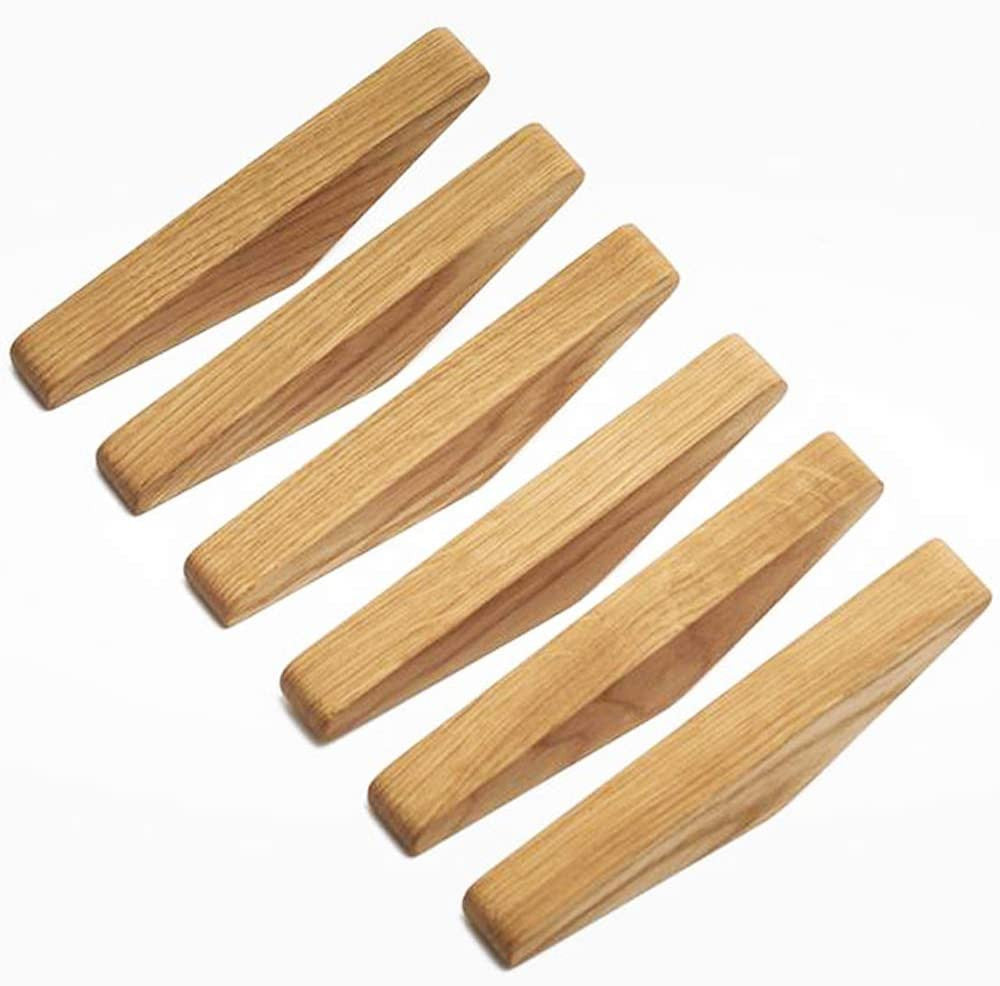 Scandinavian Wooden Coat Hooks – 6 Pack
