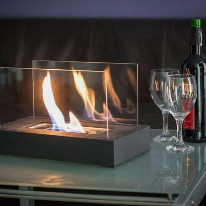 Skanto | FlameGlow Bioethanol Tabletop Fireplace – Real Fire Without Smoke or Soot