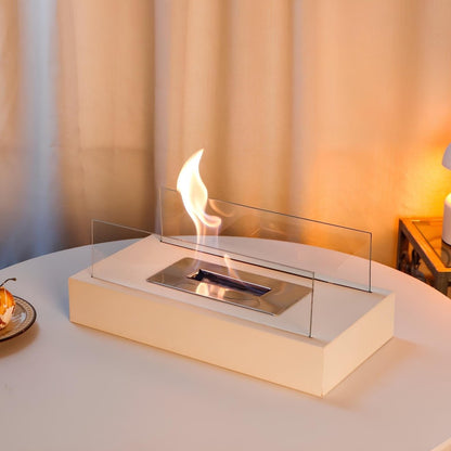 Skanto | FlameGlow Bioethanol Tabletop Fireplace – Real Fire Without Smoke or Soot