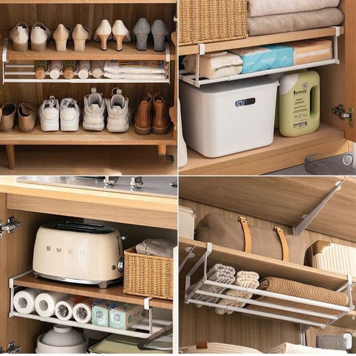 Kalsten | FlexFit Shelf Extension – Adjustable Shoe Cabinet Organizer – Space-Saving Storage Solution – No-Tool Assembly – Fits 40–65 cm