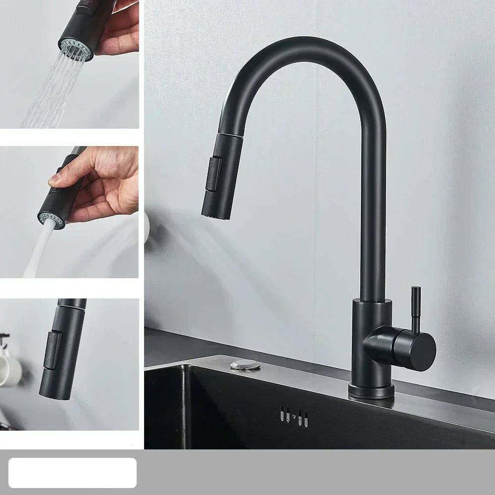 Skanto | Modern Kitchen Faucet with Swivel Spout and Nickel Finish