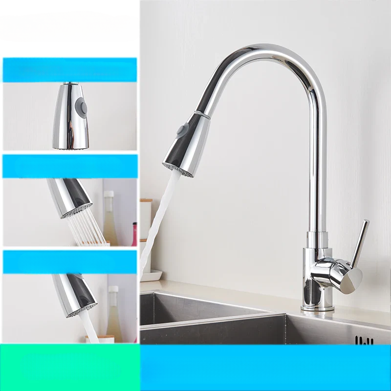 Skanto | Modern Kitchen Faucet with Swivel Spout and Nickel Finish