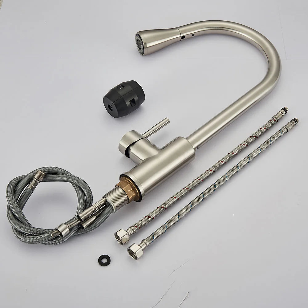 Skanto | Modern Kitchen Faucet with Swivel Spout and Nickel Finish