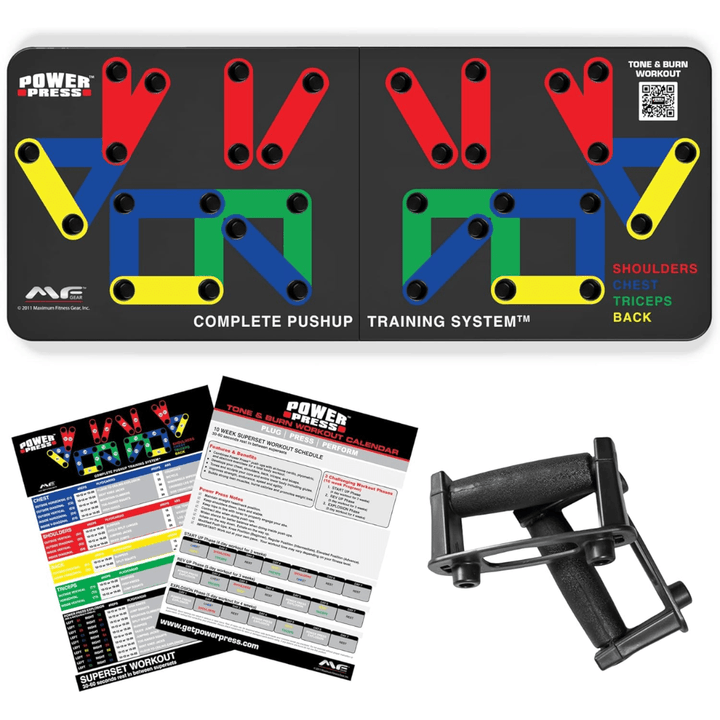 Kalsten | Flexifit Foldable Push-Up Training Board – 30+ Color-Coded Positions – Full Body Strength Workout – Chest, Arms, Shoulders Training