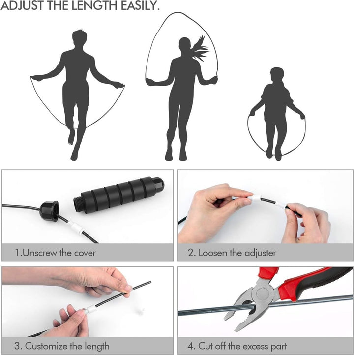 Kalsten | Flexijump Adjustable Jump Rope – Tangle-Free Speed Skipping Rope – Cardio, Weight Loss & Coordination Training – Comfortable Foam Handles
