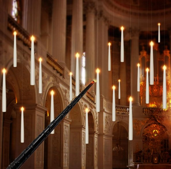 Floating Flameless LED Candles with Wand