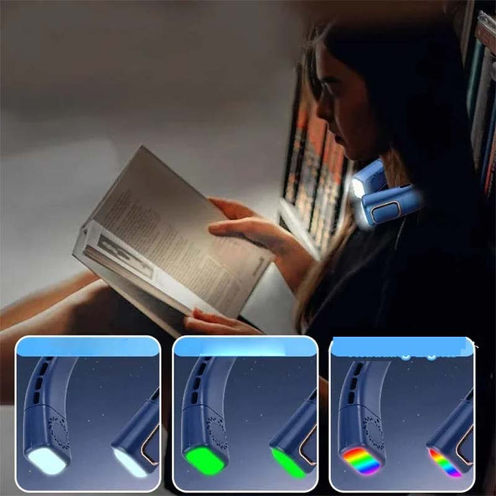 Blade-less hanging neck fan with digital display and light | Kalsten