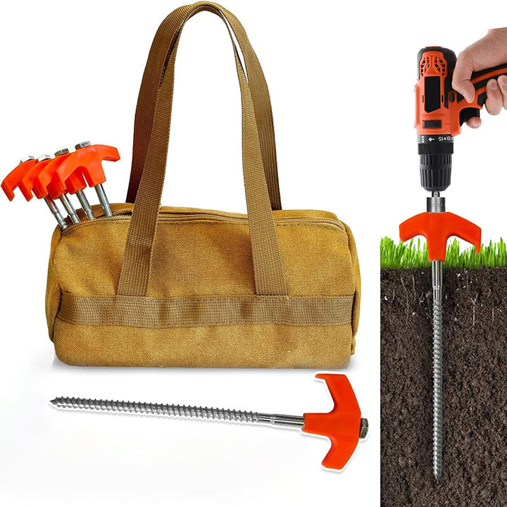Rotatable tent pegs with thread | Kalsten